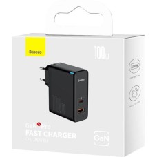 СЗУ-адаптер Baseus GaN5 Pro 100W (Type-C / USB) + кабель Type-C - Type-C (Чёрный) CCGP090201